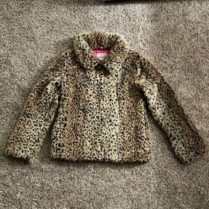 Faux fur girls large jacket